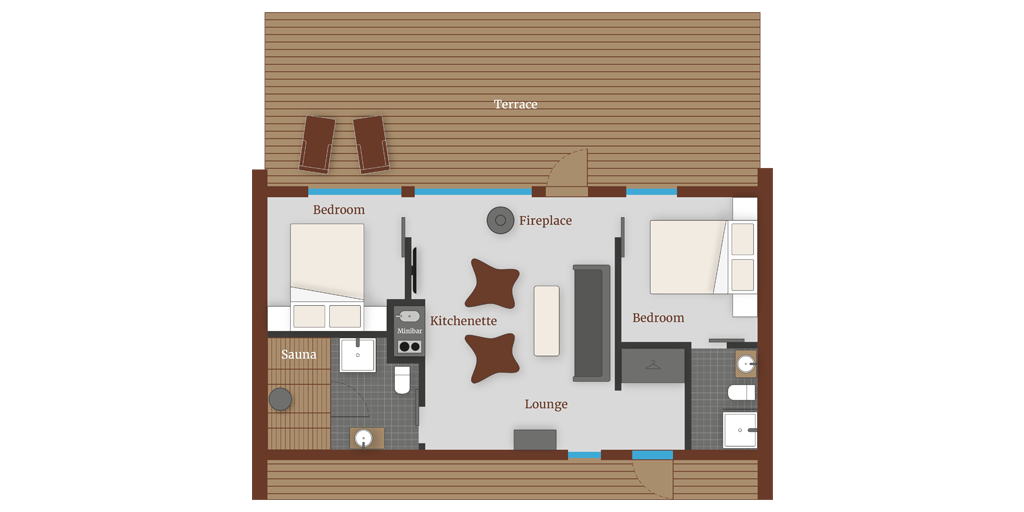 Arctic TreeHouse Hotel suite layout