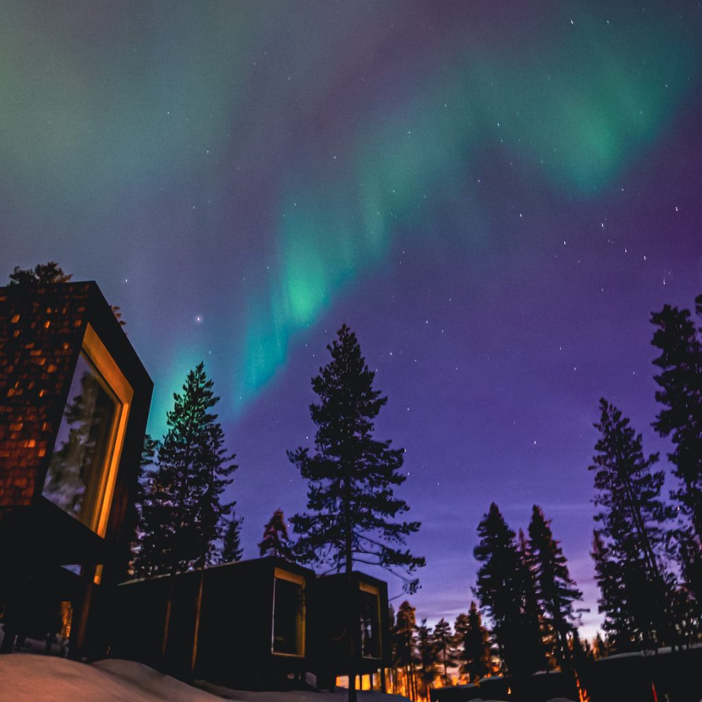 Arctic TreeHouse Hotel under the NOrthern Lights in Rovaniemi Lapland