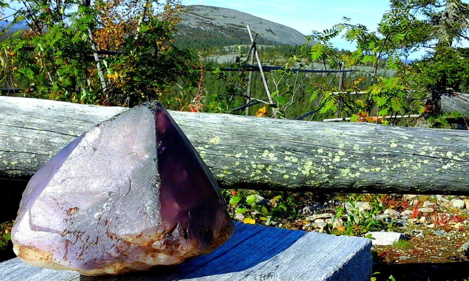 Amethyst stone in Luosto Amethyst Mine Finnish Lapland.