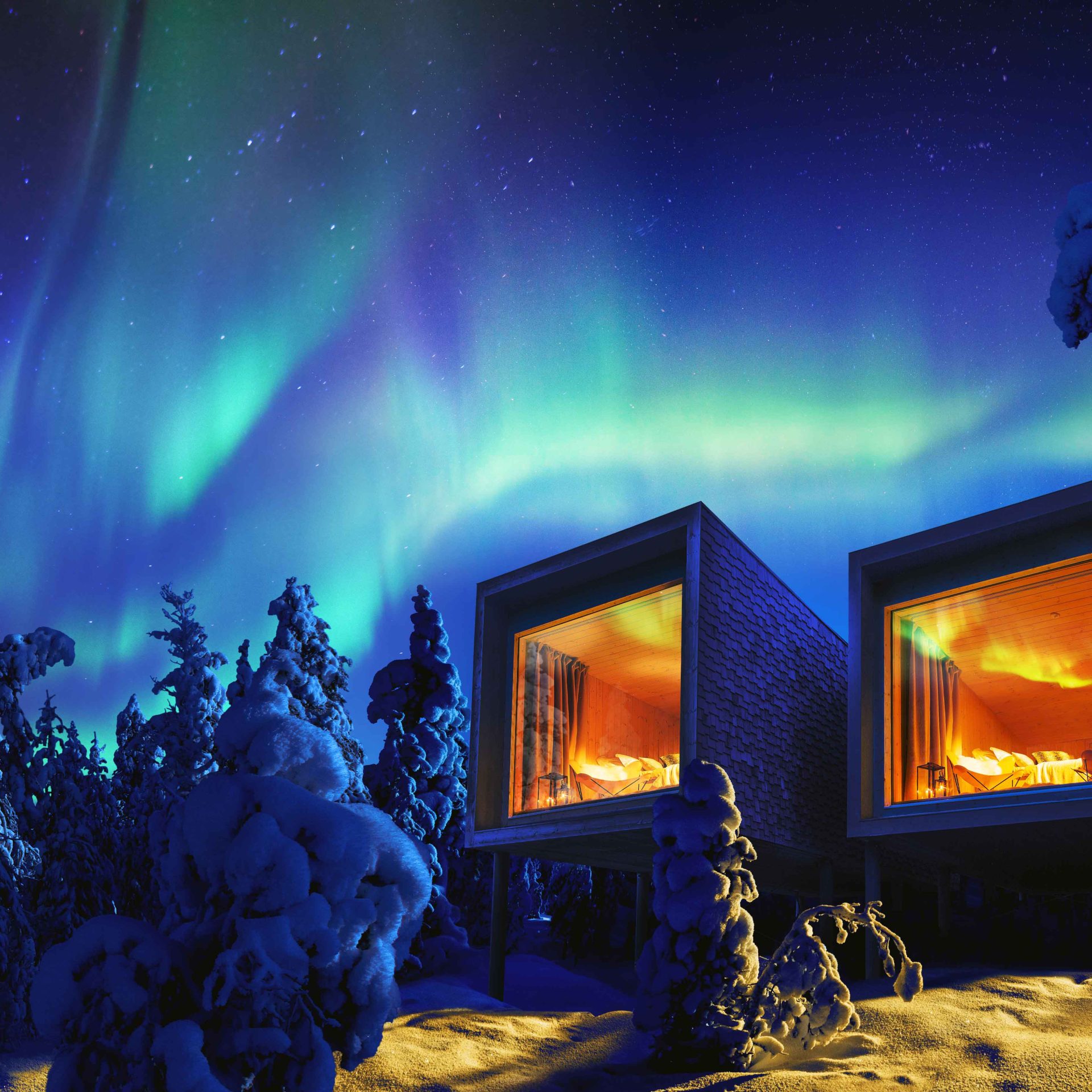Arctic TreeHouse Hotel is located at the Arctic Circle.