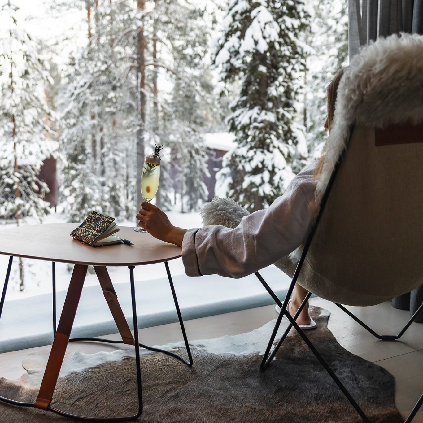 Relaxing in winter wonderland at Arctic TreeHouse Hotel