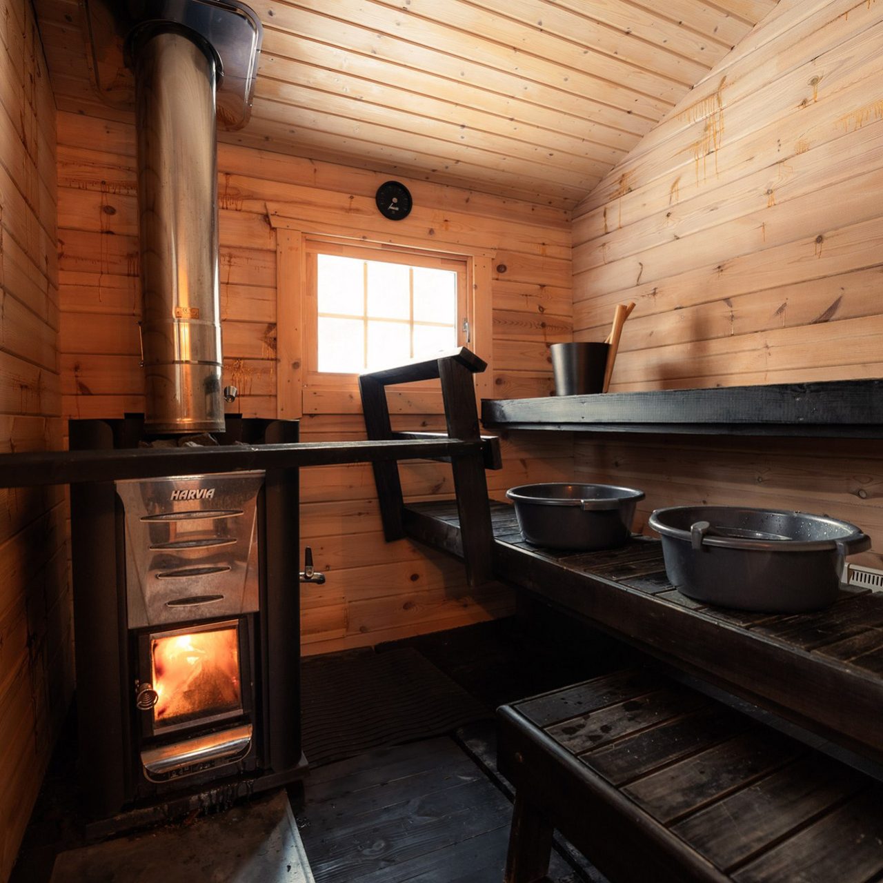 Traditional Lappish Sauna at the Arctic TreeHouse Hotel.